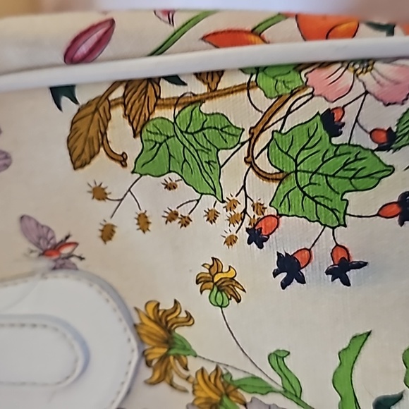 GUCCI RARE Auth. HTF Vtg Flora Canvas Satchel - Picture 8 of 16